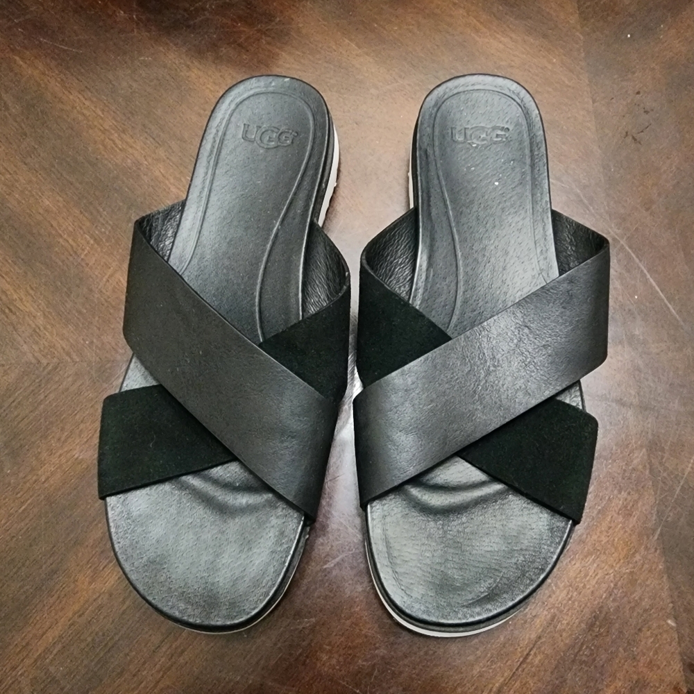 Ugg Black Treadlite Sandals Womens Size 9